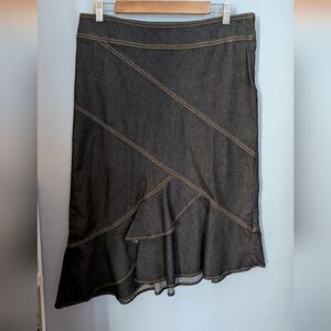 Vintage Bisou Bisou Asymmetrical Dark Blue Skirt